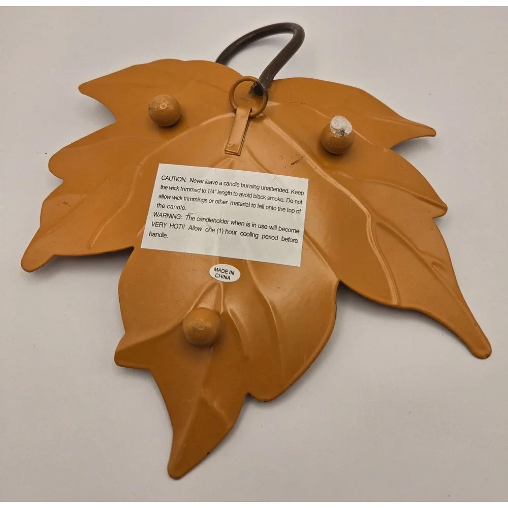 4 Metal Candle Holders Or Wall Decor In Fall Colors